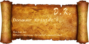 Donauer Kristóf névjegykártya
